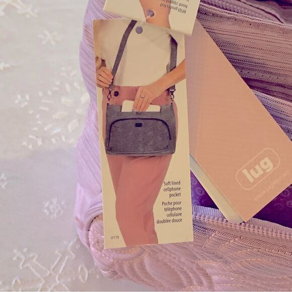 NWT Lug Crossbody Handbag Samba Lilac Quilted 2 Straps Many Compartments - Picture 12 of 16